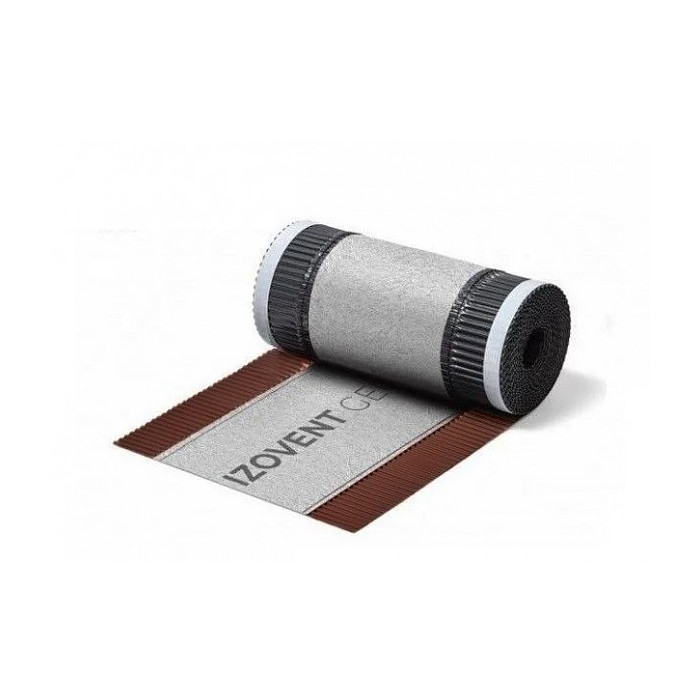 Аэроэлемент конька/хребта IZOVENT GEO, 5х0,310м, для керамической и цементно-песчаной черепицы, Коричневый, 4roof